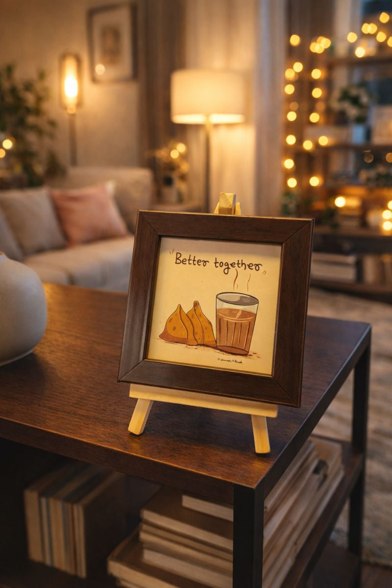 6-Inch Framed Mini Easel Art 🖼️✨ | Aesthetic Quote & Illustration Desk Decor